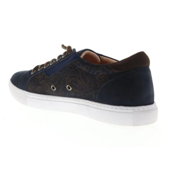 👟 NEW Robert Graham Lima RGL5018 Size 8 Men's Blue Suede Low Top Sneakers Shoes - Picture 7 of 10